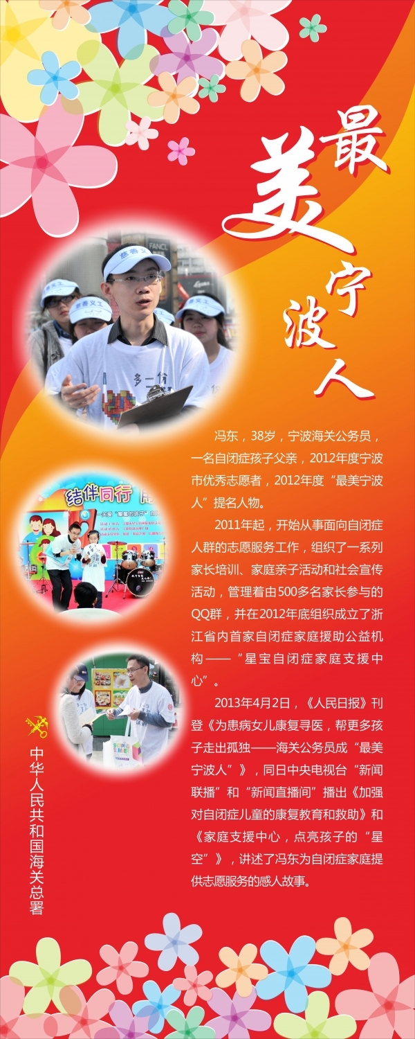 宁波海关关税处冯东同志先进事迹(电子展板)+