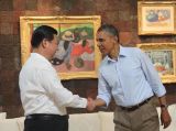 习近平同奥巴马举行第二场会晤并在会晤前散步