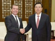 张德江会见俄罗斯总理梅德韦杰夫