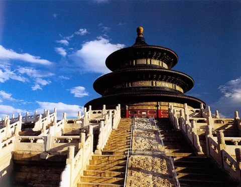 天坛是中国古建筑中罕见的实例