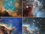 NASA发布猴头星云绚丽组照 为哈勃望远镜24岁“庆生”