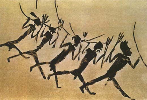 壁画多以写实、粗犷的手法刻画，技法简练娴熟
