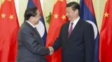 习近平同老挝人民革命党中央总书记、国家主席朱马里会谈