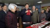 习近平手持“三阳开泰”剪纸向全国人民拜年