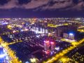 航拍：白云下的城市夜景