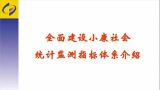 全面建设小康社会统计监测指标体系介绍