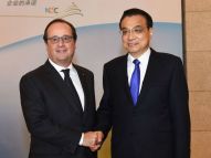 李克强与奥朗德共同出席中法气候与绿色经济论坛