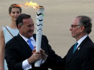 里约奥运会圣火交接仪式举行