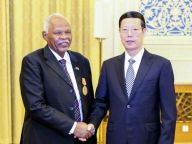 张高丽会见苏丹总统助理贾兹