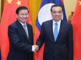 李克强同老挝总理通伦举行会谈