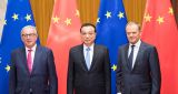 李克强与欧洲理事会主席图斯克、欧盟委员会主席容克共同主持第二十次中国欧盟领导人会晤
