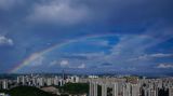 贵阳市上空出现彩虹景观