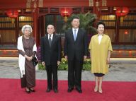 习近平主席夫妇看望柬埔寨国王西哈莫尼和太后莫尼列