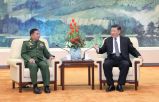 习近平会见缅甸国防军总司令敏昂莱