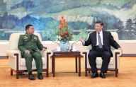 习近平会见缅甸国防军总司令敏昂莱