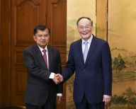 王岐山会见印度尼西亚副总统卡拉