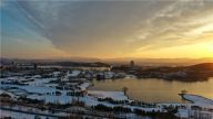 雪后雁栖湖景如画