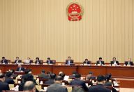十三届全国人大常委会第十五次会议举行第二次全体会议 栗战书出席会议