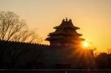 北京：故宫角楼日落
