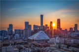 北京：朝阳区CBD日出金光灿烂，空气新鲜，天气晴朗，景色宜人！