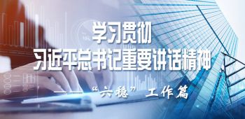 学习贯彻习近平重要讲话精神——“六稳”工作篇