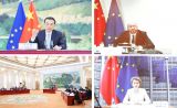 李克强同欧洲理事会主席米歇尔、欧盟委员会主席冯德莱恩共同主持第二十二次中国－欧盟领导人会晤