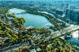 俯瞰玉渊潭公园全景