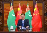 韩正同土库曼斯坦副总理谢·别尔德穆哈梅多夫共同主持中土合作委员会第五次会议