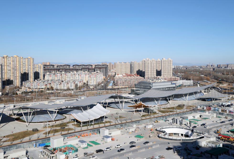 2025年12月30日拍摄的北京通州站外景。    新华社记者 张晨霖 摄