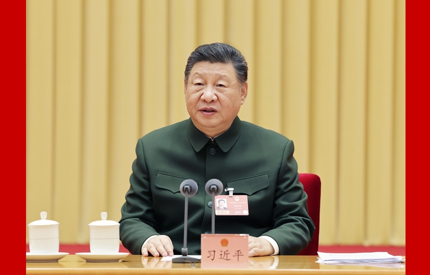 习近平在出席解放军和武警部队代表团全体会议时强调 充分发挥政治建军特有优势 凝心聚力推动国防和军队现代化行稳致远